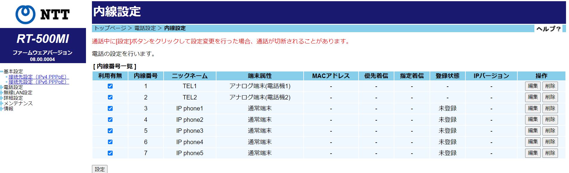 NTT　RT-500MIルーター