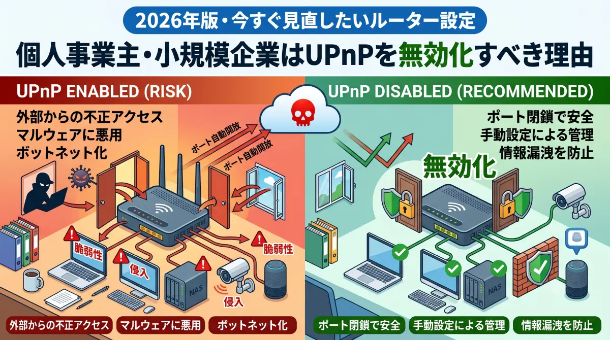 小規模企業はUPnPを無効化
