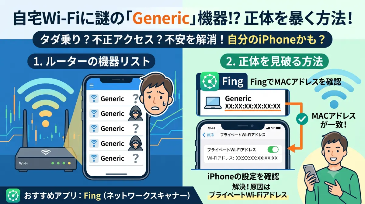 WIFIネットワーク上のiphone表示