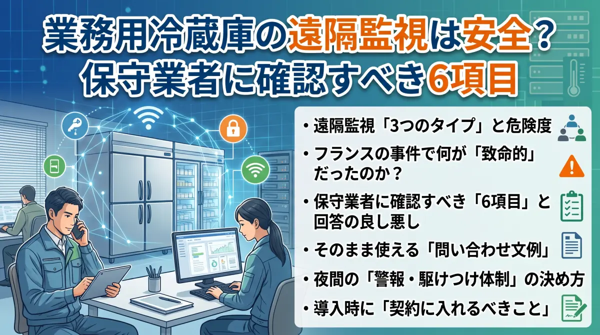 業務用冷蔵庫のインタネット監視